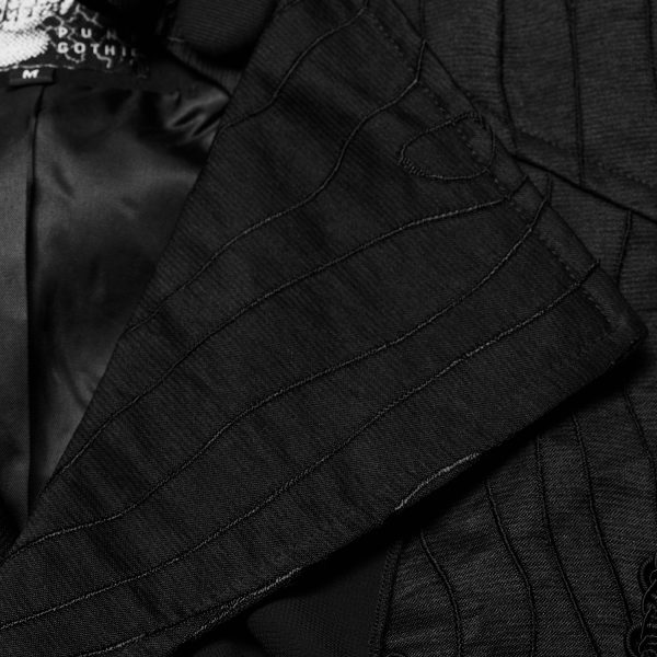 mode PUNK RAVE Gilet ‘Gothic Noble Jacquard’ Noir 12