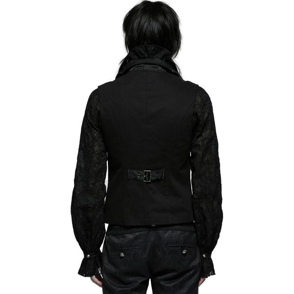 mode PUNK RAVE Gilet ‘Gothic Noble Jacquard’ Noir 4