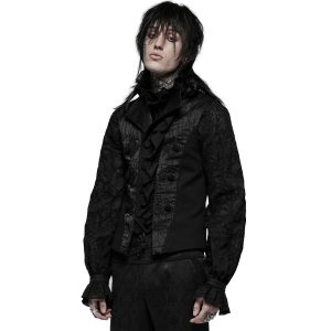 mode PUNK RAVE Gilet ‘Gothic Noble Jacquard’ Noir 22