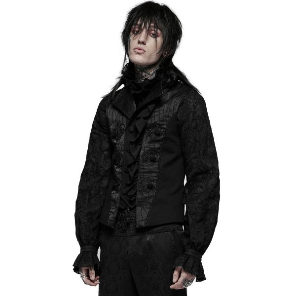 mode PUNK RAVE Gilet ‘Gothic Noble Jacquard’ Noir 5