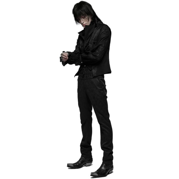 mode PUNK RAVE Gilet ‘Gothic Noble Jacquard’ Noir 6