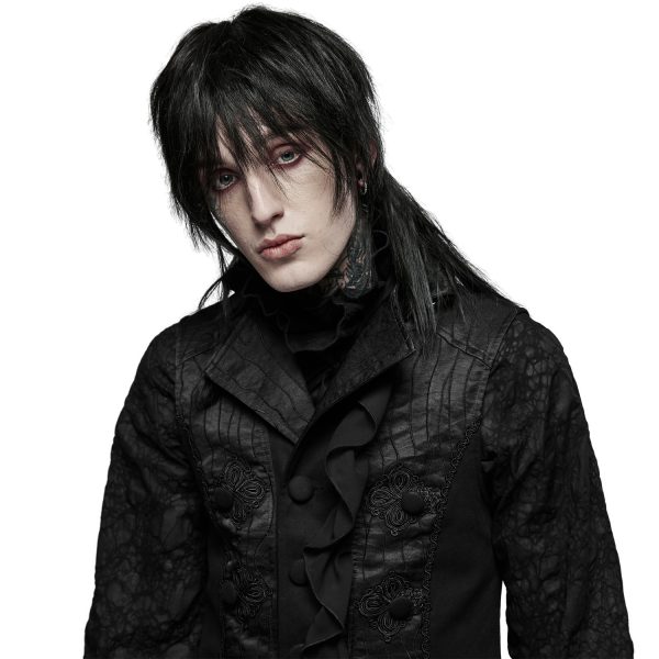 mode PUNK RAVE Gilet ‘Gothic Noble Jacquard’ Noir 7
