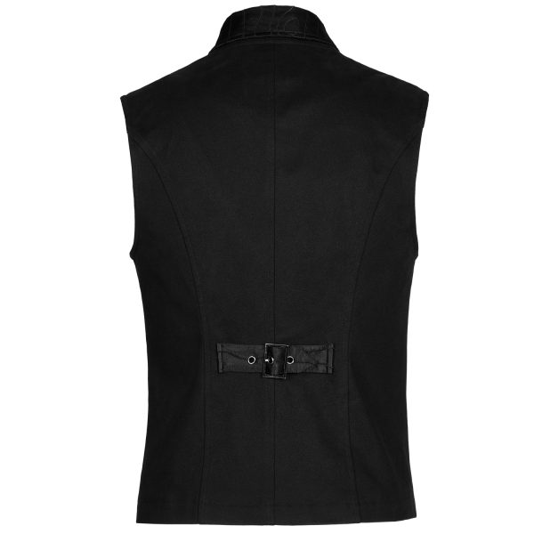 mode PUNK RAVE Gilet ‘Gothic Noble Jacquard’ Noir 9