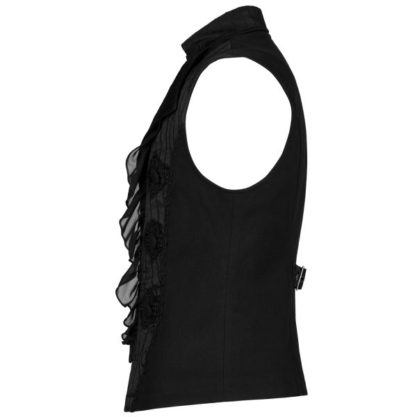 mode PUNK RAVE Gilet ‘Gothic Noble Jacquard’ Noir 10