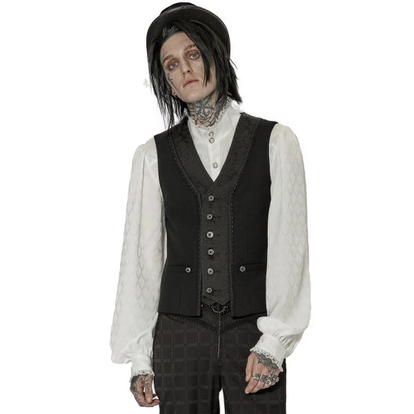 PUNK RAVE Gilet ‘Gothic Patchwork’ Noir achetez pas cher 3