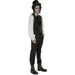 PUNK RAVE Gilet ‘Gothic Patchwork’ Noir achetez pas cher 18