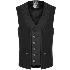 PUNK RAVE Gilet ‘Gothic Patchwork’ Noir achetez pas cher 24