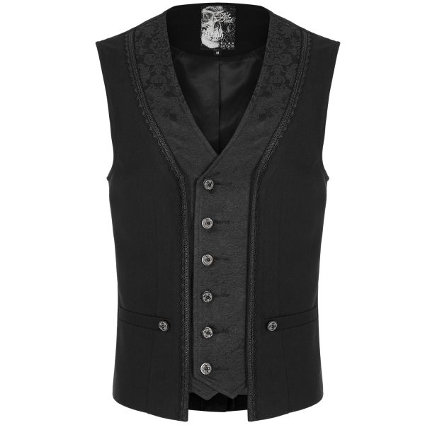 PUNK RAVE Gilet ‘Gothic Patchwork’ Noir achetez pas cher 7