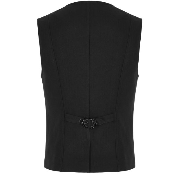PUNK RAVE Gilet ‘Gothic Patchwork’ Noir achetez pas cher 8