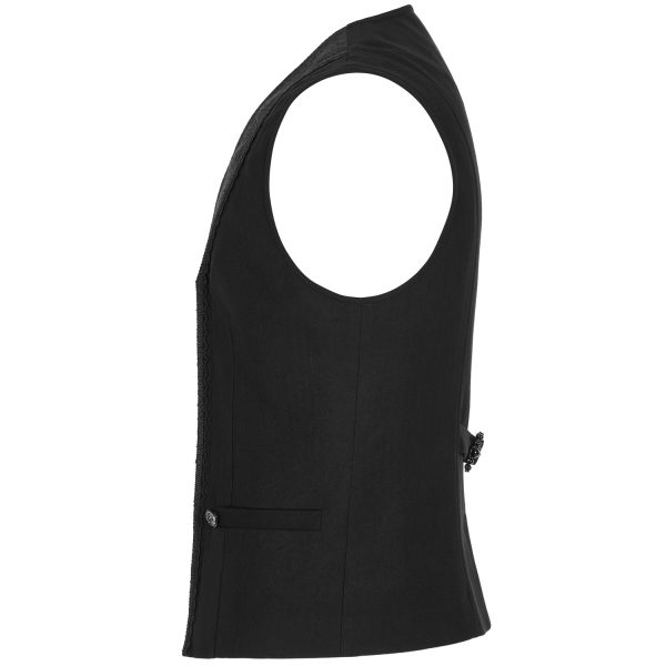 PUNK RAVE Gilet ‘Gothic Patchwork’ Noir achetez pas cher 9