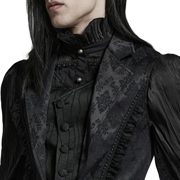 meilleur service PUNK RAVE Gilet Gothique à Revers ‘Saphrax’ Noir 13