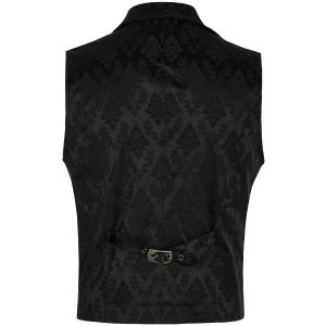 meilleur service PUNK RAVE Gilet Gothique à Revers ‘Saphrax’ Noir 44