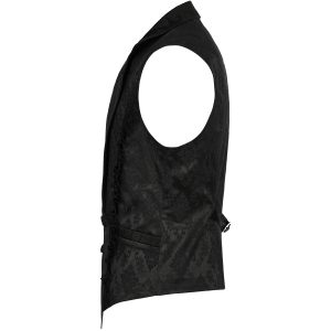 meilleur service PUNK RAVE Gilet Gothique à Revers ‘Saphrax’ Noir 46