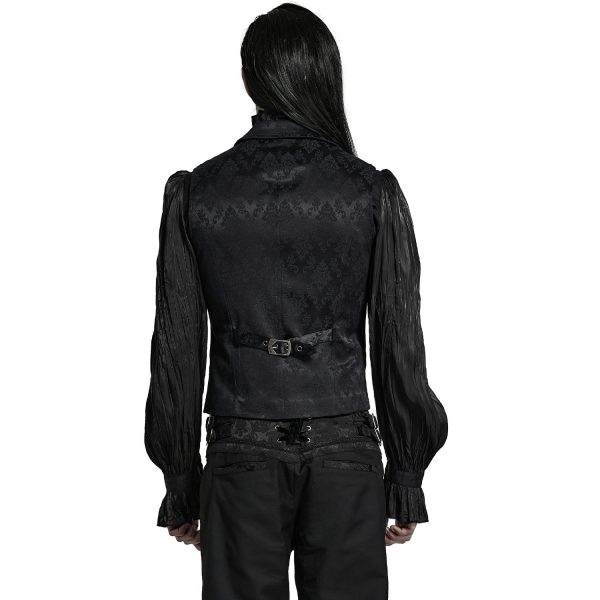 meilleur service PUNK RAVE Gilet Gothique à Revers ‘Saphrax’ Noir 4