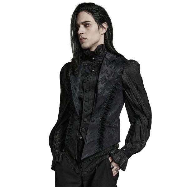 meilleur service PUNK RAVE Gilet Gothique à Revers ‘Saphrax’ Noir 5