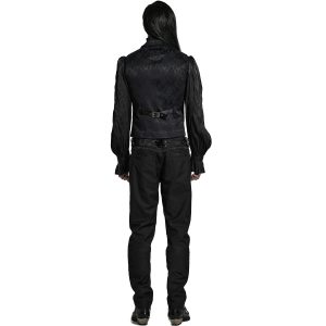 meilleur service PUNK RAVE Gilet Gothique à Revers ‘Saphrax’ Noir 28