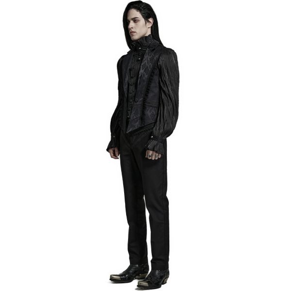 meilleur service PUNK RAVE Gilet Gothique à Revers ‘Saphrax’ Noir 9
