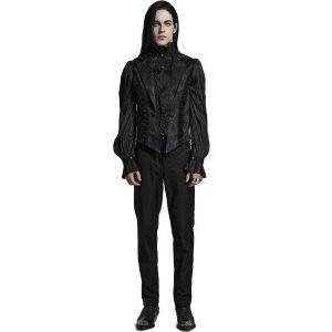 meilleur service PUNK RAVE Gilet Gothique à Revers ‘Saphrax’ Noir 34
