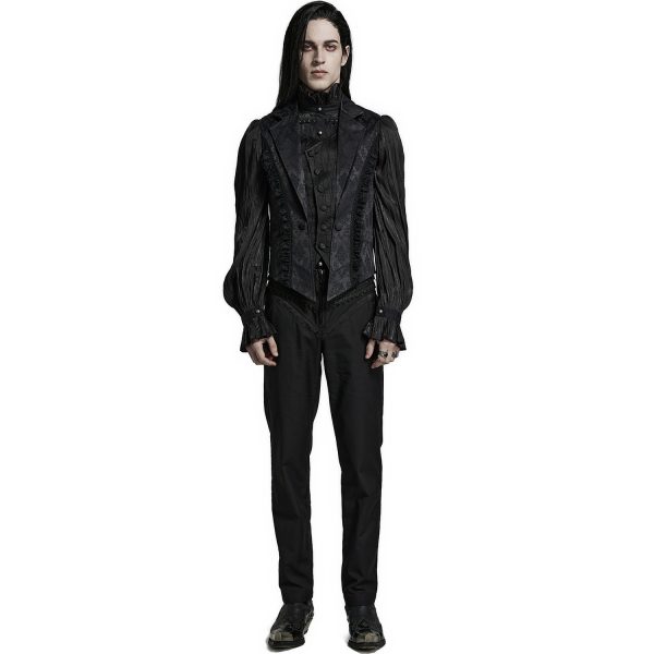 meilleur service PUNK RAVE Gilet Gothique à Revers ‘Saphrax’ Noir 10
