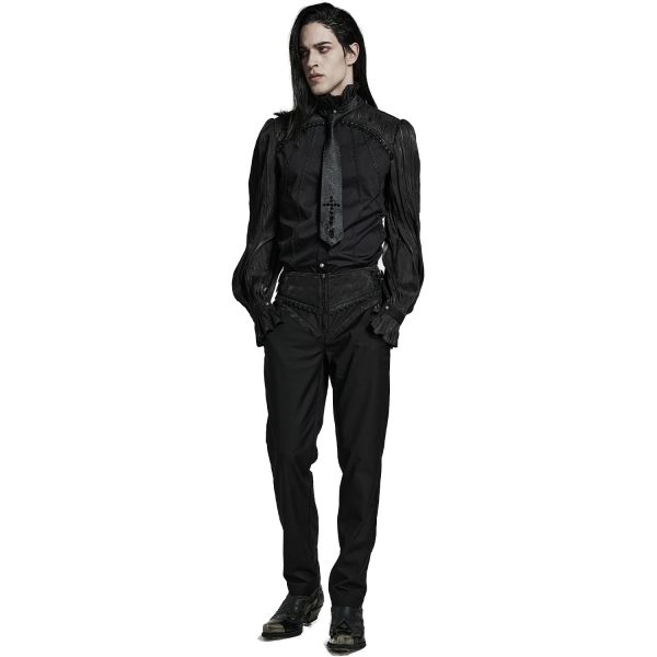 meilleur service PUNK RAVE Gilet Gothique à Revers ‘Saphrax’ Noir 11