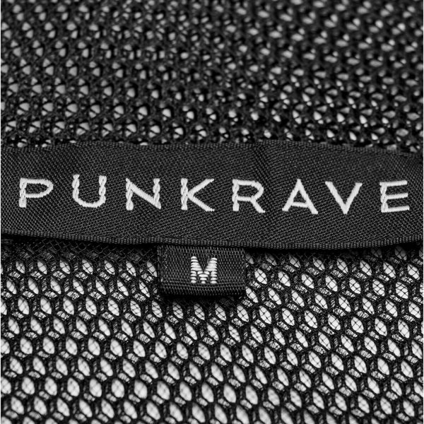 soldes pas cher PUNK RAVE Gilet Gothique ‘MeshMachine’ Noir 12