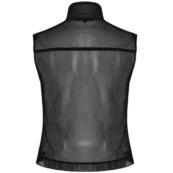 soldes pas cher PUNK RAVE Gilet Gothique ‘MeshMachine’ Noir 7