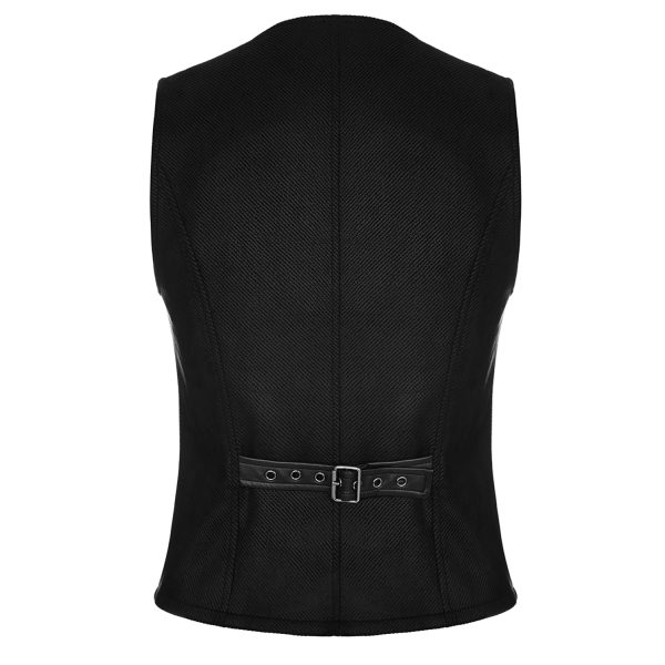 REMISE allant PUNK RAVE Gilet Gothique ‘Taurus’ Noir 3