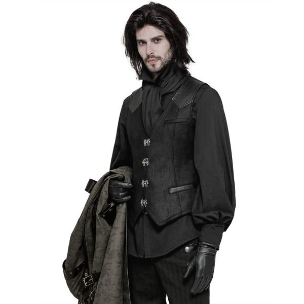 REMISE allant PUNK RAVE Gilet Gothique ‘Taurus’ Noir 12