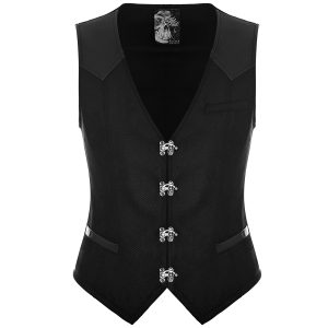 REMISE allant PUNK RAVE Gilet Gothique ‘Taurus’ Noir 18