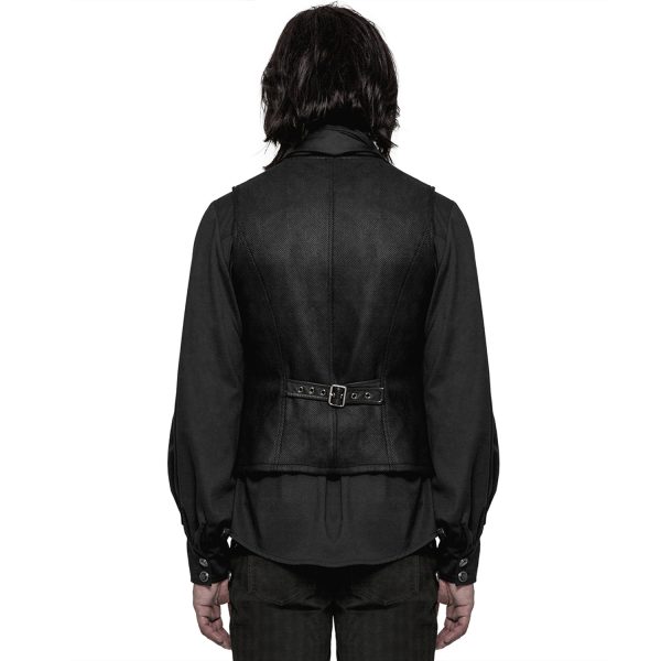 REMISE allant PUNK RAVE Gilet Gothique ‘Taurus’ Noir 8