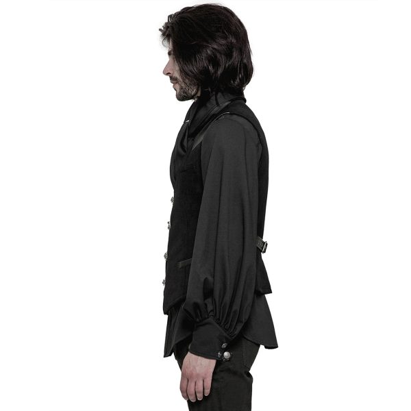 REMISE allant PUNK RAVE Gilet Gothique ‘Taurus’ Noir 10