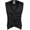 soldes officiel PUNK RAVE Gilet Gothique Victorien ‘Cagliostro’ Noir 37