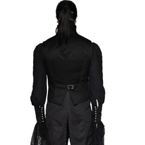 soldes officiel PUNK RAVE Gilet Gothique Victorien ‘Cagliostro’ Noir 19
