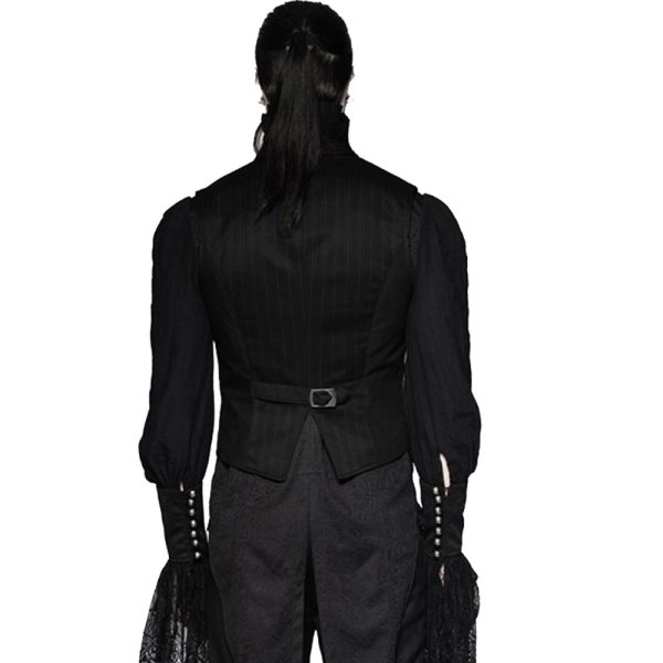 soldes officiel PUNK RAVE Gilet Gothique Victorien ‘Cagliostro’ Noir 4