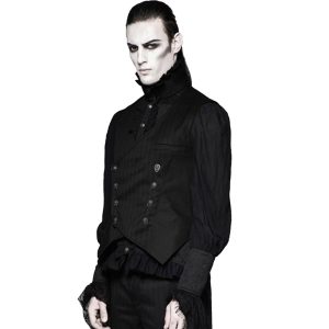 soldes officiel PUNK RAVE Gilet Gothique Victorien ‘Cagliostro’ Noir 21