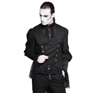 soldes officiel PUNK RAVE Gilet Gothique Victorien ‘Cagliostro’ Noir 23