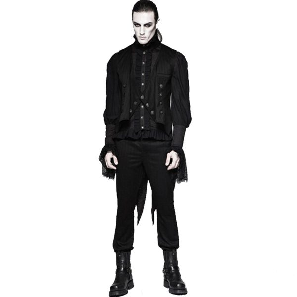 soldes officiel PUNK RAVE Gilet Gothique Victorien ‘Cagliostro’ Noir 7