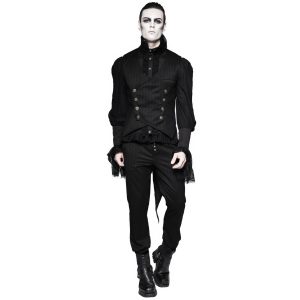 soldes officiel PUNK RAVE Gilet Gothique Victorien ‘Cagliostro’ Noir 27