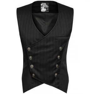 soldes officiel PUNK RAVE Gilet Gothique Victorien ‘Cagliostro’ Noir 29