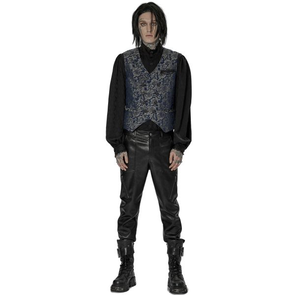 boutique PUNK RAVE Gilet ‘Lycidas’ En Jacquard Bleu 6