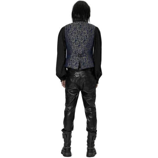 boutique PUNK RAVE Gilet ‘Lycidas’ En Jacquard Bleu 7