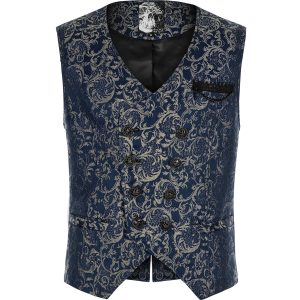 boutique PUNK RAVE Gilet ‘Lycidas’ En Jacquard Bleu 30