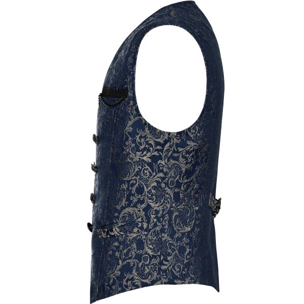boutique PUNK RAVE Gilet ‘Lycidas’ En Jacquard Bleu 11