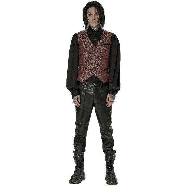 soldes ligne PUNK RAVE Gilet ‘Lycidas’ En Jacquard Rouge 5