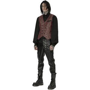 soldes ligne PUNK RAVE Gilet ‘Lycidas’ En Jacquard Rouge 25