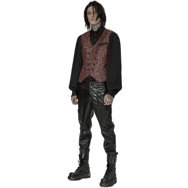 soldes ligne PUNK RAVE Gilet ‘Lycidas’ En Jacquard Rouge 7