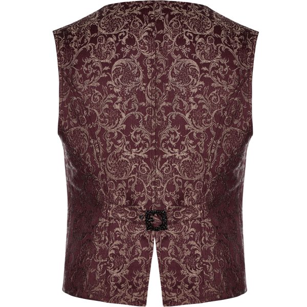 soldes ligne PUNK RAVE Gilet ‘Lycidas’ En Jacquard Rouge 9