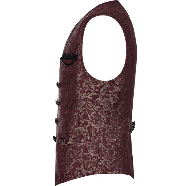 soldes ligne PUNK RAVE Gilet ‘Lycidas’ En Jacquard Rouge 10