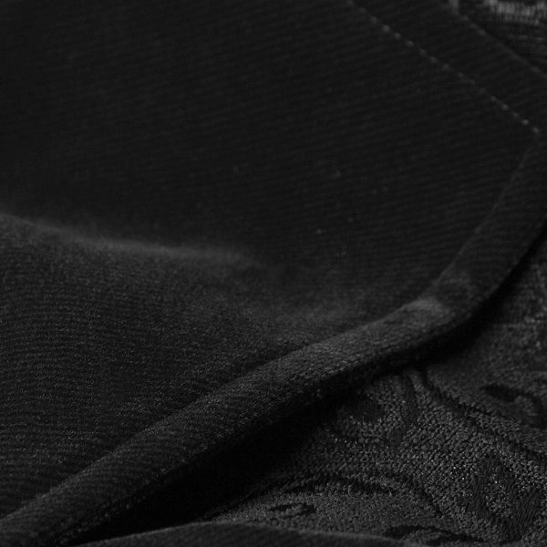 PUNK RAVE Gilet Victorien ‘Gothic Regent’ En Brocart Noir Pas Cher Magasin Soldes 12