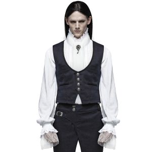 soldes PUNK RAVE Gilet Victorien ‘Hyacinthum Tenebris’ En Jacquard Bleu 18